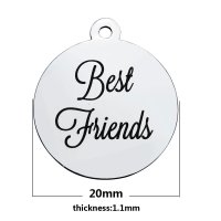(image for) Medium 20*23.2mm Stainless Steel Charm - Best Friends