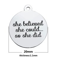 (image for) Medium 20*23.2mm Stainless Steel Charm - She Believed She Could