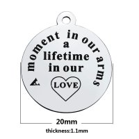 (image for) Medium 20*23.2mm Stainless Steel Charm - A Moment In Our Arms