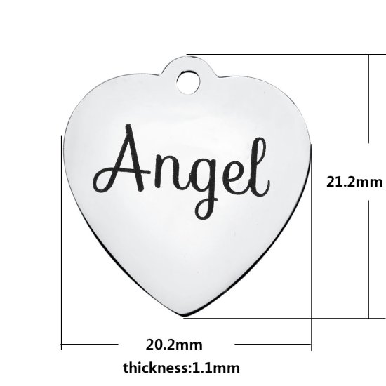 (image for) Medium 20.2*21.2mm Stainless Steel Charm - Angel - Click Image to Close