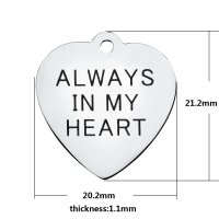 (image for) Medium 20.2*21.2mm Stainless Steel Charm - Always In My Heart