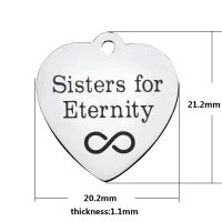 (image for) Medium 20.2*21.2mm Stainless Steel Charm - Sisters for Eternity