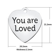 (image for) Medium 20.2*21.2mm Stainless Steel Charm - You Are Loved