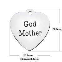 (image for) Medium 20.2*21.2mm Stainless Steel Charm - God Mother