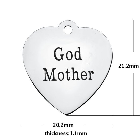 (image for) Medium 20.2*21.2mm Stainless Steel Charm - God Mother - Click Image to Close