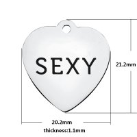(image for) Medium 20.2*21.2mm Stainless Steel Charm - SEXY