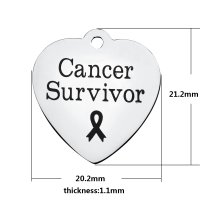 (image for) Medium 20.2*21.2mm Stainless Steel Charm - Cancer Survivor