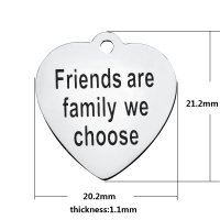 (image for) Medium 20.2*21.2mm Stainless Steel Charm - Friends Are Family
