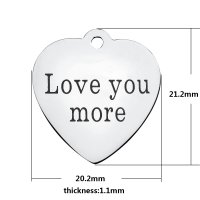 (image for) Medium 20.2*21.2mm Stainless Steel Charm - Love You More