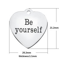 (image for) Medium 20.2*21.2mm Stainless Steel Charm - Be Yourself