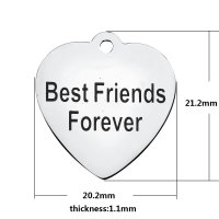 (image for) Medium 20.2*21.2mm Stainless Steel Charm - Best Friends Forever