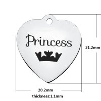 (image for) Medium 20.2*21.2mm Stainless Steel Charm - Princess