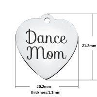 (image for) Medium 20.2*21.2mm Stainless Steel Charm - Dance Mom
