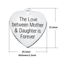 (image for) Medium 20.2*21.2mm Stainless Steel Charm - Love Between Mother..