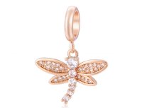 (image for) End Less Crystal Charms Drop - Rose Gold Dragonfly Clear