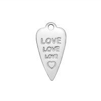 (image for) Small 8*16mm Stainless Steel Charm - Love Love Love imprinted