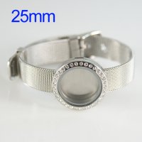 (image for) Wrist Band Stainless Steel Memory Locket - 25mm Large