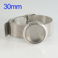 (image for) Wrist Band Stainless Steel Memory Locket - 30mm Large