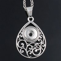 (image for) Mini 12mm Snap Jewelry Designer Filigree Pendant Necklace
