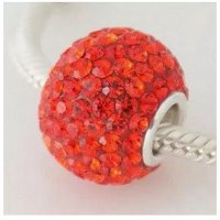 (image for) Charm 925 - 7 Row - Giant Crystals - Orange