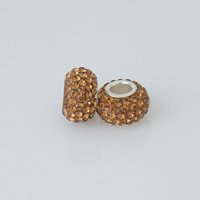 (image for) 925 Austrian Crystal Mini Bead 3.5 mm Hole - Amber Color