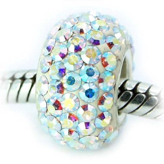 (image for) Silver Plated Core Crystal Charm AB - Click Image to Close