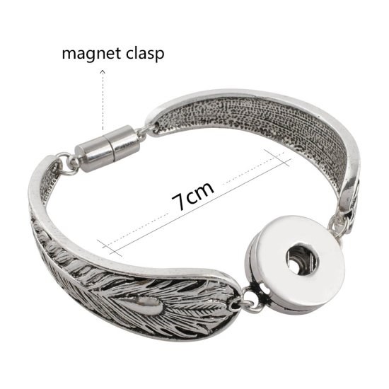 (image for) Snap Jewelry Magnetic Bracelet - Spoon Style Peacock - Click Image to Close