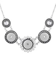 (image for) Snap Jewelry Designer Triple Necklace 20"+2"Clear Rhinestone