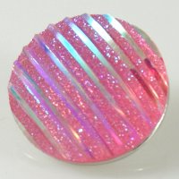 (image for) Snap Jewelry Iridescent Design - Diagonal Lines - Pink AB