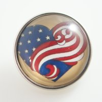 (image for) Snap Jewelry Glass - Flag - Heart Shape