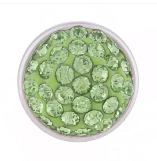(image for) Mini Snap Jewelry Light Green Rhinestone Stud fits 12mm Petite Ginger Charm - Click Image to Close