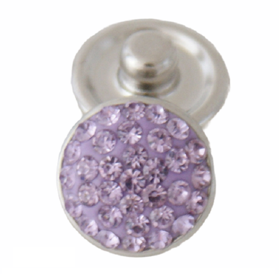 (image for) Mini Snap Jewelry Lavender Rhinestone Stud fits 12mm Petite Ginger Charm - Click Image to Close