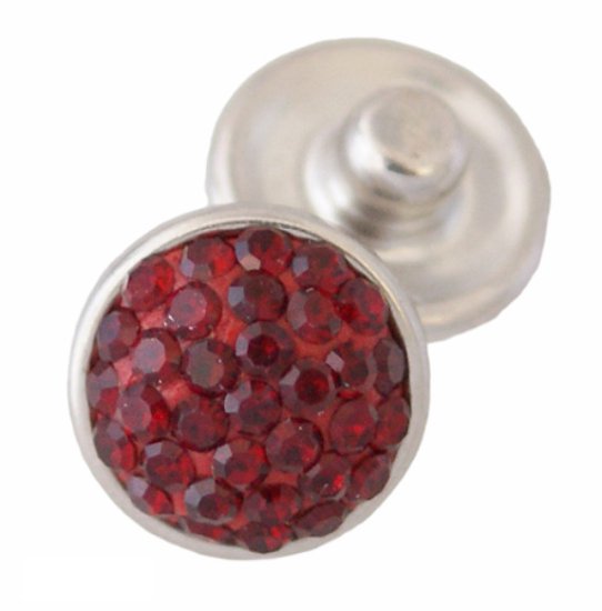 (image for) Mini Snap Jewelry Garnet Crystal Rhinestone Stud fits 12mm Petite Ginger Charm - Click Image to Close