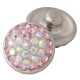 (image for) Mini Snap Jewelry Pink AB Heart Rhinestone Crystal Stud fits 12mm Petite Ginger
