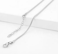 (image for) Stainless Steel Snake Chain 1.5mm 18" + 2" Silver Tone Lobster
