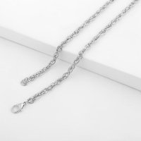 (image for) Silver Plated Fashion Oval Rope Chain 30"