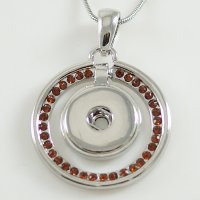 (image for) Snap Jewelry Pendant - Rhinestone Halo - Brown