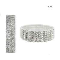 (image for) Rhinestone Bracelet - 5 Row Stretch - Clear