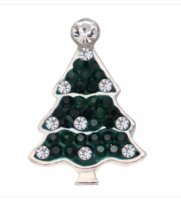 (image for) Snap Jewelry Rhinestone - Holiday Green & Clear Christmas Tree