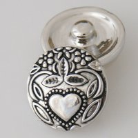 (image for) Snap Jewelry Metal - Silver Design - Heart