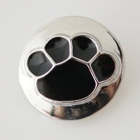 (image for) Snap Jewelry Enamel Paw Print Black fits Ginger Snaps 18-20mm