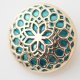 (image for) Snap Jewelry Enamel Gold Design - Teal