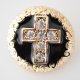 (image for) Snap Jewelry Enamel - Cross- Black And Gold
