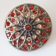 (image for) Snap Jewelry Rhinestone - Flower - Red, Orange & Beige
