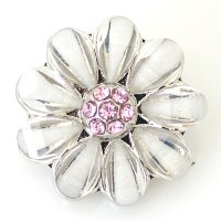 (image for) Snap Jewelry Rhinestone - 9 Clear Petals Pink Cluster