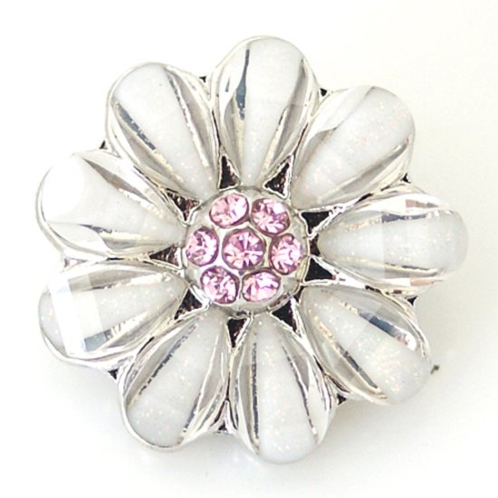 (image for) Snap Jewelry Rhinestone - 9 Clear Petals Pink Cluster - Click Image to Close