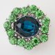 (image for) Snap Jewelry Rhinestone - Faceted Center Cut - Teal & Lime