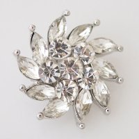(image for) Snap Jewelry Rhinestone - Faceted Pinwheel - Clear