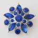 (image for) Snap Jewelry Rhinestone - Faceted Flower Design - Dark Blue