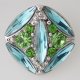 (image for) Snap Jewelry Rhinestone - Faceted Oval Crystal - Lime & Lt. Blue